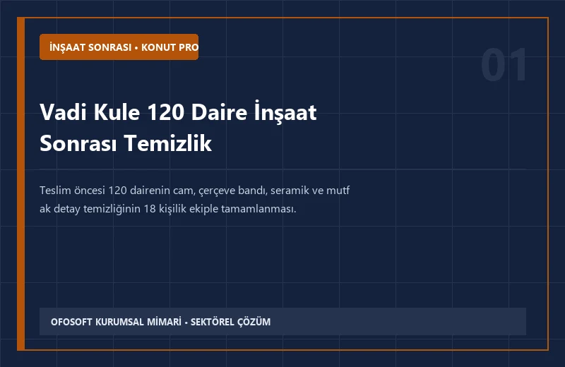 Vadi Kule 120 Daire İnşaat Sonrası Temizlik